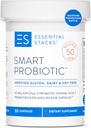Essential Stacks Smart Probiotic - 50 Billion CFUs, 11 Probiotic Strains, 2 Prebiotics, Delayed Release Capsules - A Daily Probiotic Prebiotic For Women & Men (30 Capsules)
