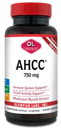 Olympian Labs Premium AHCC Supplement 750mg of AHCC per Capsule – Supports Immune Health, Liver Function, and Natural Killer Cell Activity- 30 Capsules