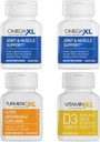 OmegaXL Immune Supporting Bundle - (2) 60 Count + TurmericXL + VitaminXL D3 - to Support Optimal Immune Health (Pack of 4)