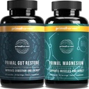 Primal Harvest Primal Gut Restore and Primal Magnesium Supplement 2 Pack Bundle (180 Capsules)