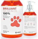 Brilliant Salmon Oil for Dogs, Cats & Puppies | Omega 3 Fish Oil Liquid Supplement with DHA, EPA Fatty Acids | Supports Skin and Coat, Immune System & Joint Function | Hofseth BioCare (10oz)