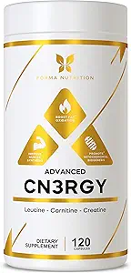 Forma Nutrition Advanced CN3RGY – 120 Capsules, 1000mg L-Leucine, 400mg L-Carnitine, 400mg Creatine HCl per Serving.