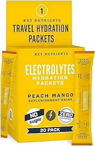 KEY NUTRIENTS Electrolytes Powder Packets - Fresh Pink Lemonade 40 Pack Hydration Packets - Travel Hydration Powder - No Sugar, No Calories, Gluten Free - Made in USA