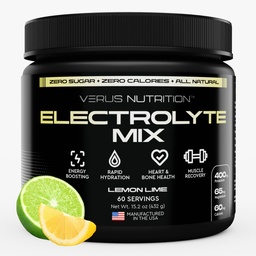 Electrolytes Powder No Sugar- Zero Calorie Hydration Powder | Sugar Free Electrolytes for Fasting, Keto & Vegan | Natural Ingredients Electrolyte Mix, 60 Servings (Lemon Lime)