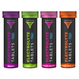 Fluid Tactical - 40 Count Effervescent Electrolyte Tablets | Variety Pack | 320mg Sodium, 160mg Potassium | Dehydration Prevention & Proactive Recovery