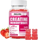 ElevateLife Creatine Monohydrate Gummies 5000mg for Men & Women, Chewables Creatine Monohydrate for Muscle Strength, Muscle Builder, Energy Boost, Pre-Workout Supplement(90 Count)-Strawberries