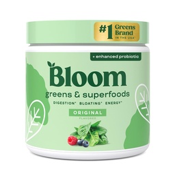 Bloom Nutrition Superfood Greens Powder, Digestive Enzymes with Probiotics and Prebiotics, Gut Health, Bloating Relief for Women, Chlorella, Green Juice Mix with Beet Root Powder, 30 SVG, Original