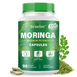 Moringa Capsules | 800mg Pure Moringa Powder Capsules – Supports Energy, Skin & Gut Health, Immune System – Green Superfood with Vitamins & Amino Acids (90 Caps)