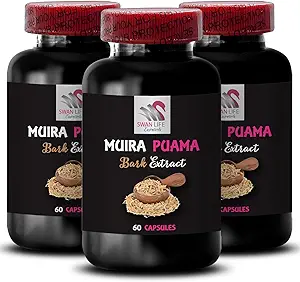 Energy Source - MUIRA PUAMA BARK EXTRACT - Herbal Vitality, Resilience Lift, Daily Boost, Botanical Power, Enhancement, Energizing Source, Energy Source, Plant Synergy 3 Bottles 180 Capsules