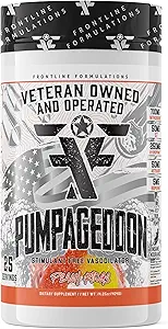 Pumpageddon, Non Stim Pre-Workout Powder, Explosive Workouts, Insane Endurance, Skin Splitting Pumps, Veteran Owned and Operated, Packaging May Vary (25 Servings, Peach Rings)