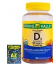 Spring Valley Vegetarian Vitamin D3 Gummies, 2000 IU, 50 mcg, 160 Ct+Better Guide Vitamins Supplements Book Free Include (Cannot Sold Separately)