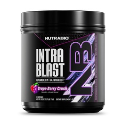 NutraBio Intra Blast Bcaa Powder Amino Acid Supplement, Electrolyte & Hydration Blend, Intra, Pre Workout & Muscle Recovery, 20g Eaa Amino Acids Powder, 5g Glutamine- Grape Berry Crush, 30 Serving