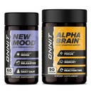 ONNIT Cognitive & Mood Support Bundle: Alpha Brain Nootropic Capsules (90 Count) + New Mood Stress Support Capsules (60 Count), IGEN Non-GMO Tested Focus, Clarity, Relaxation & Sleep, Pack of 2