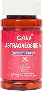 CAW Astragaloside IV Immune Support | Max Absorption Anti-Aging Supplement | 50mg 30 Enteric-Coated Vegetarian Capsules