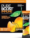 Pureboost Immune Clean Energy Booster, Refreshing Energy Drink Mix and Immunity Supplement with Elderberry, 1,200 mg Vitamin C, Vitamins A + D, and Zinc. (Tangerine Twist, 30 Count)
