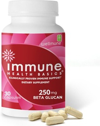 Ultra Strength Immunity - Clinically Proven Immune Support - Wellmune Highly Purified Beta Glucan - Gluten-Free, Non-allergenic, Non-GMO and Vegan Capsules - 30 Capsules, 250 mg