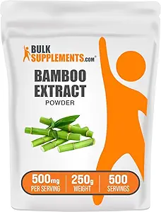BulkSupplements.com Bamboo Extract Powder - Silica Supplements, Bamboo Powder - Herbal Supplement, Gluten Free, 500mg per Serving, 250g (8.8 oz) (Pack of 1)