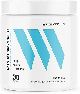 Swolverine® Creatine Monohydrate Powder – 60 Servings | 100% Pure, Micronized Creatine for Muscle Strength, Power & Recovery
