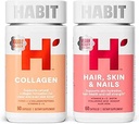 Habit Inner Beauty Bundle - Collagen (60 Capsules) + Hair Skin & Nails (60 Capsules), Supports Skin Hydration & Integrity, Hair & Nail Strength, Non GMO