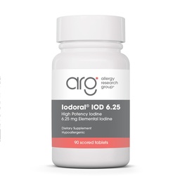 ARG Optimox Iodoral 6.25 mg - Iodine & Potassium Iodide Supplement for Thyroid & Metabolic Balance Support - Free of Soy & Gluten - 90 Servings - 90 Tablets