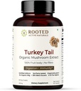 ROOTED Active's Turkey Tail Mushroom Extract Capsules | Heart Health, Stress Relief, Liver. USDA Organic, 35% Beta Glucans, Certified Organic (120 Capsules)