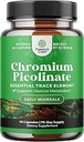 Chromium Picolinate 200mcg Mineral Supplements - Natural Chromium Supplement for Sugar Balance Muscle Growth Brain Booster Heart Health - Natural Pre Workout for Men and Women