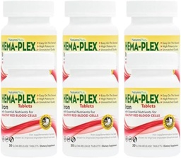 NaturesPlus Hema-Plex Iron - 30 Sustained Release Tablets, Pack of 6-85 mg Elemental Iron - Total Blood Health - with Vitamin C & Bioflavonoids - Vegan, Gluten Free - 180 Total Servings