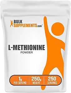 BulkSupplements.com L-Methionine Powder - Amino Acids Nutritional Supplements, Choline Supplements, Antioxidants Supplement - Gluten Free, 1g per Serving, 250g (8.8 oz) (Pack of 1)