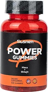 Power Gummies,with maca and shilajit,Inositol Gummies,Strengthens The Body and Promotes Absorption,shilajit Pure Himalayan Organic(60 Gummies)