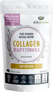 Nutra Nourished Collagen Beauty Formula Unflavored - The Secret to Glowing and Youthful Skin - Collagen Peptides for Skin Health - Healthy Aging Collagen Supplement (225g)