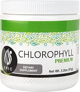 Epic Black Label Premium Chlorophyll Powder Dietary Supplement. Natural Chlorophyll That is Potent and Effective, Easy to Take with a Touch of Mint.