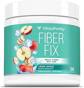 Prebiotic Fiber Powder Supplement | Healthy Gut Cleanse Detox for Women and Digestive Health Regularity, Satiety & Bloating Relief | Colon Cleanser Powder Apple Flavored, 30 Servings
