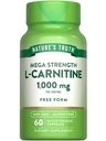 Nature's Truth L-Carnitine 1000mg | 60 Capsules | Mega Strength | Free Form | Non-GMO & Gluten Free Supplement