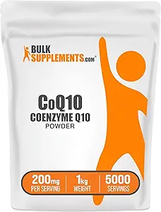 BulkSupplements.com Coenzyme Q10 Powder - Coenzyme Q10 200mg Supplement, Nutritional Supplement - Gluten Free, 200mg per Serving, 1kg (2.2 lbs) (Pack of 1)