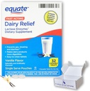 Dairy Pills for Lactose Intolerance - Equate Fast Acting Relief Vanilla Flavor, 32 chewable Tablets, Lactaid Chewables, Lactase Enzyme (Pack of 1), Boxed by Fusion Shop Store