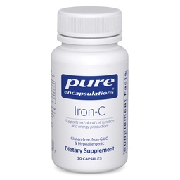 Pure Encapsulations Iron-C - 15 mg - 175 mg Vitamin C - Red Blood Cell Support* - Energy Production - Highly Bioavailable Iron Pill - Gluten Free & Vegan - 30 Capsules