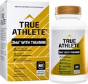 True Athlete ZMA with Theanine – Supports Muscle Recovery, Strength & Sleep – Zinc, Magnesium, Vitamin B6 & Theanine Formula for Relaxation & Performance (90 Capsules)