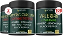 Bundle 7in1 Turmeric Curcumin & 5in1 Valerian Root Supplement - Support Digestion, Heart Health, Immune and Relaxation