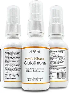Mimi's Miracle Glutathione Spray, Sublingual Antioxidant, Reduced Glutathione Supplement with Ascorbic Acid, Blueberry & Pomegranate Extracts, Spray Dosage for Adults & Kids, 2 Ounces