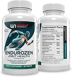 EnduroZen Joint Support Supplement Advanced Formula (60 tabs) - Glucosamine, Chondroitin, MSM, Turmeric| Joint Health & Mobility Support| Non-GMO| for Men & Women| Supports Cartilage & Flexibility