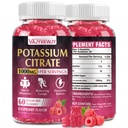 Potassium Citrate Gummies, High Potassium Supplement (1000mg), Supports Leg Cramps & Muscle Health, Suitable for Adults & Kids, Vegan, Non-GMO, 60-Count