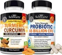 65 Billion CFU Daily Probiotic Supplement (1 Month Supply) Plus Turmeric Curcumin with Black Pepper Extract 1500mg Complex (Trial Size)