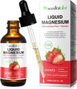 Magnesium Glycinate Liquid,Liquid Magnesium 1000Mg, Magnesium Drops,Liquid Magnesium Supplement,with Cellulose Fiber, Vitamin B6, C, D, Zinc, Digestive Health,Promotes Relaxation,No Sugar,2 Fl Oz
