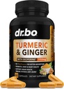 Turmeric Curcumin with BioPerine & Ginger Supplement - 1950mg Organic Tumeric and Curcumin BioPerine Black Pepper Pills - Turmeric and Ginger Supplement 60 Capsules