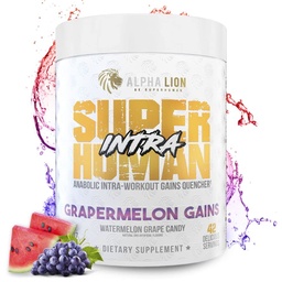 ALPHA LION Superhuman Intra Workout Powder for Men & Women, Amino Acids Drink, Muscle Recovery Supplement, BCAA Powder, Electrolytes & Hydration Mix (42 Servings, Watermelon Grape Candy Flavor)