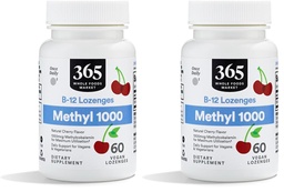 Whole Foods Market, Methyl B-12 Lozenges 1000mcg, Cherry Flavor, 60 ct (Pack of 2)