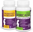 Save 10% on Feminine Wellness Bundle – Boric Acid Suppositories & Vaginal Probiotics for pH Balance & Intimate Care