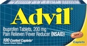 Advil Coated Tablets Pain Reliever and Fever Reducer, Ibuprofen 200mg