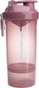 Smartshake O2GO ONE Plastic Protein Shaker Bottle 800 ml | 27 oz - Leakproof Screw-on Lid - BPA Free – Unisex - Deep Rose