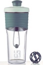 2nd Generation Shaker Bottle for Protein with Mixing Ball - Perfect for Workouts and Outdoor Use, 24-Ounces Whey Protein Shaker with Clear Measurement (Black Green)